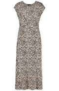 Bold Print Shift Dress With Draping