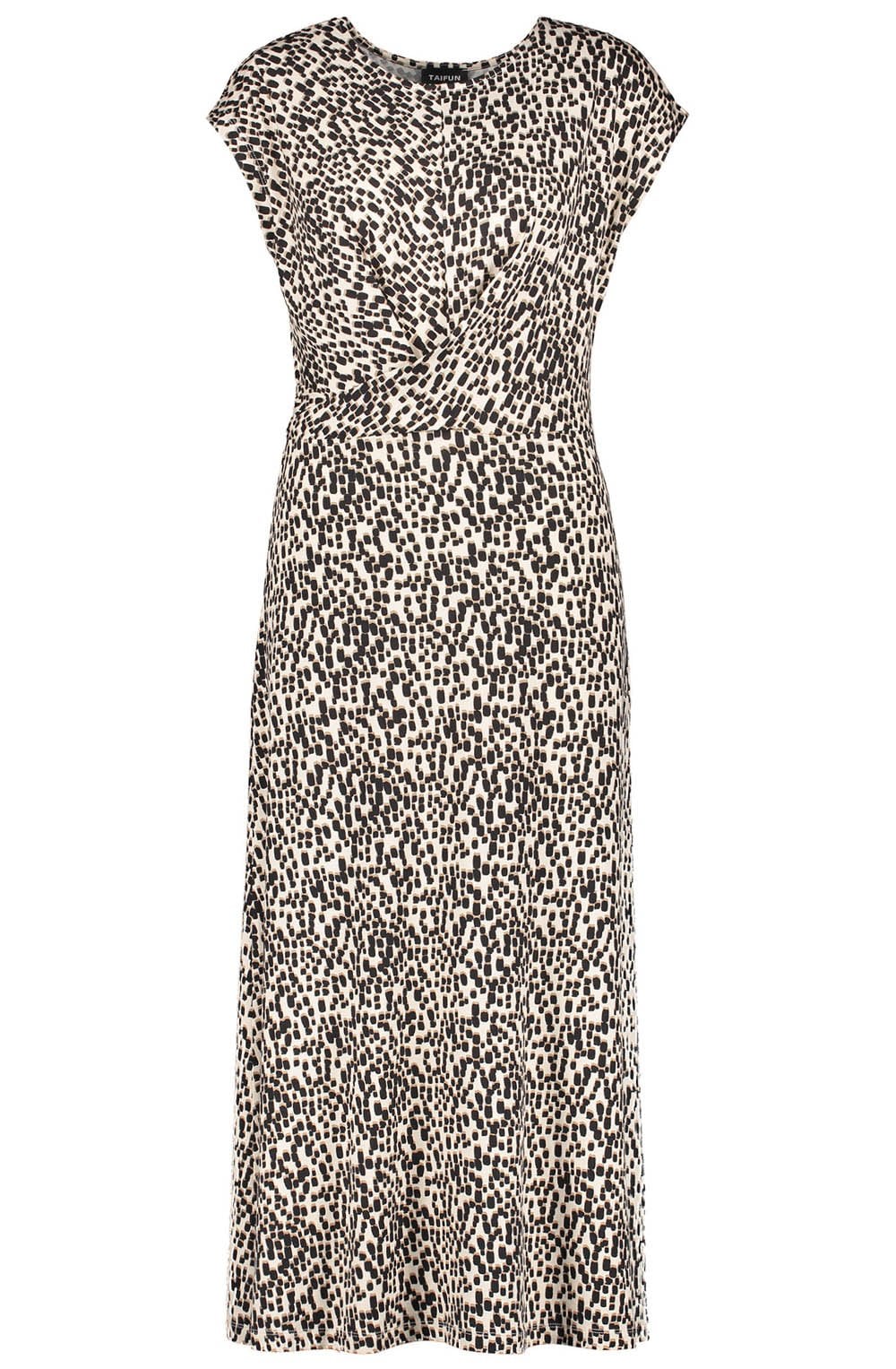 Bold Print Shift Dress With Draping