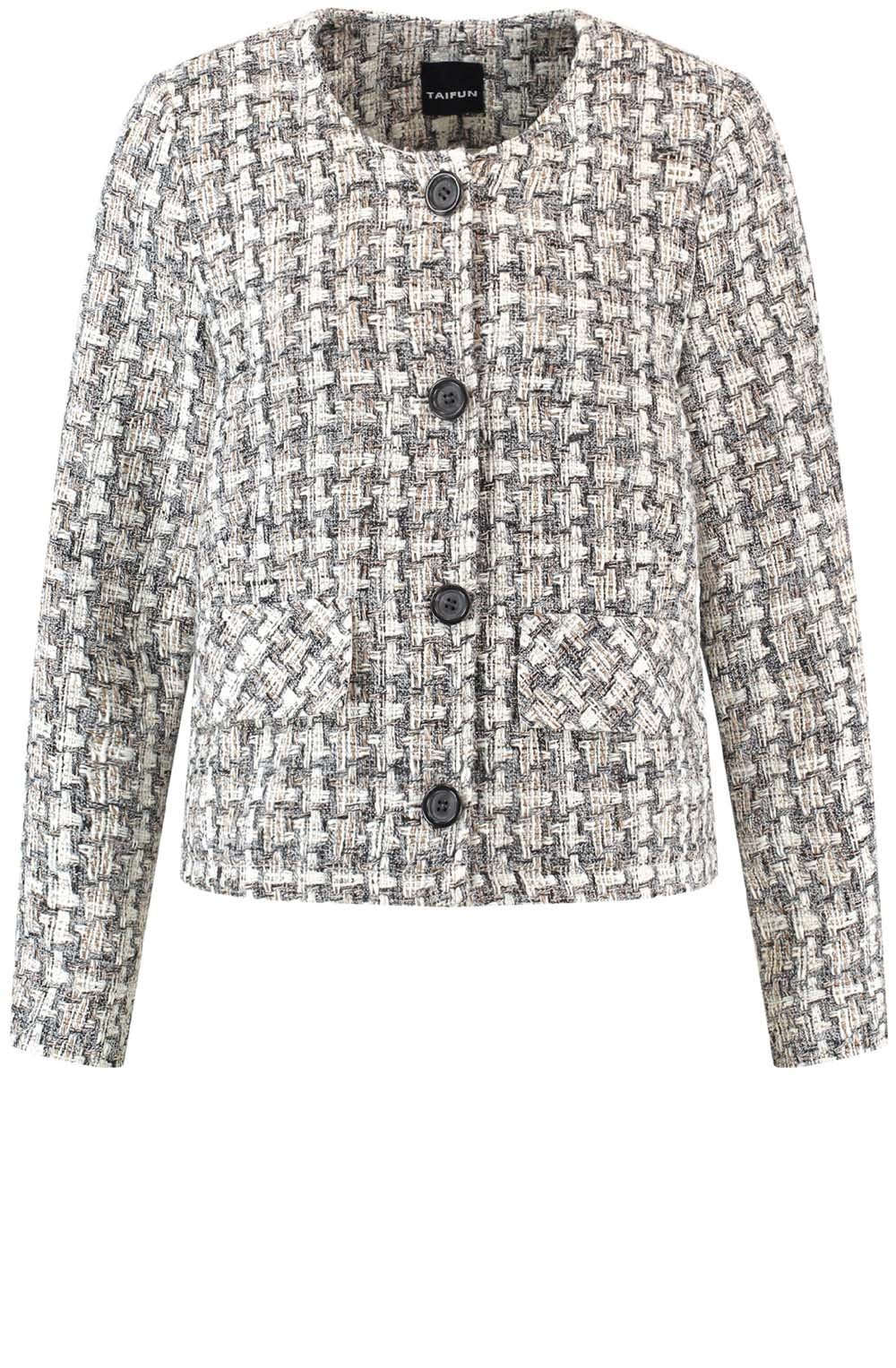 Boxy Textured Check Blazer