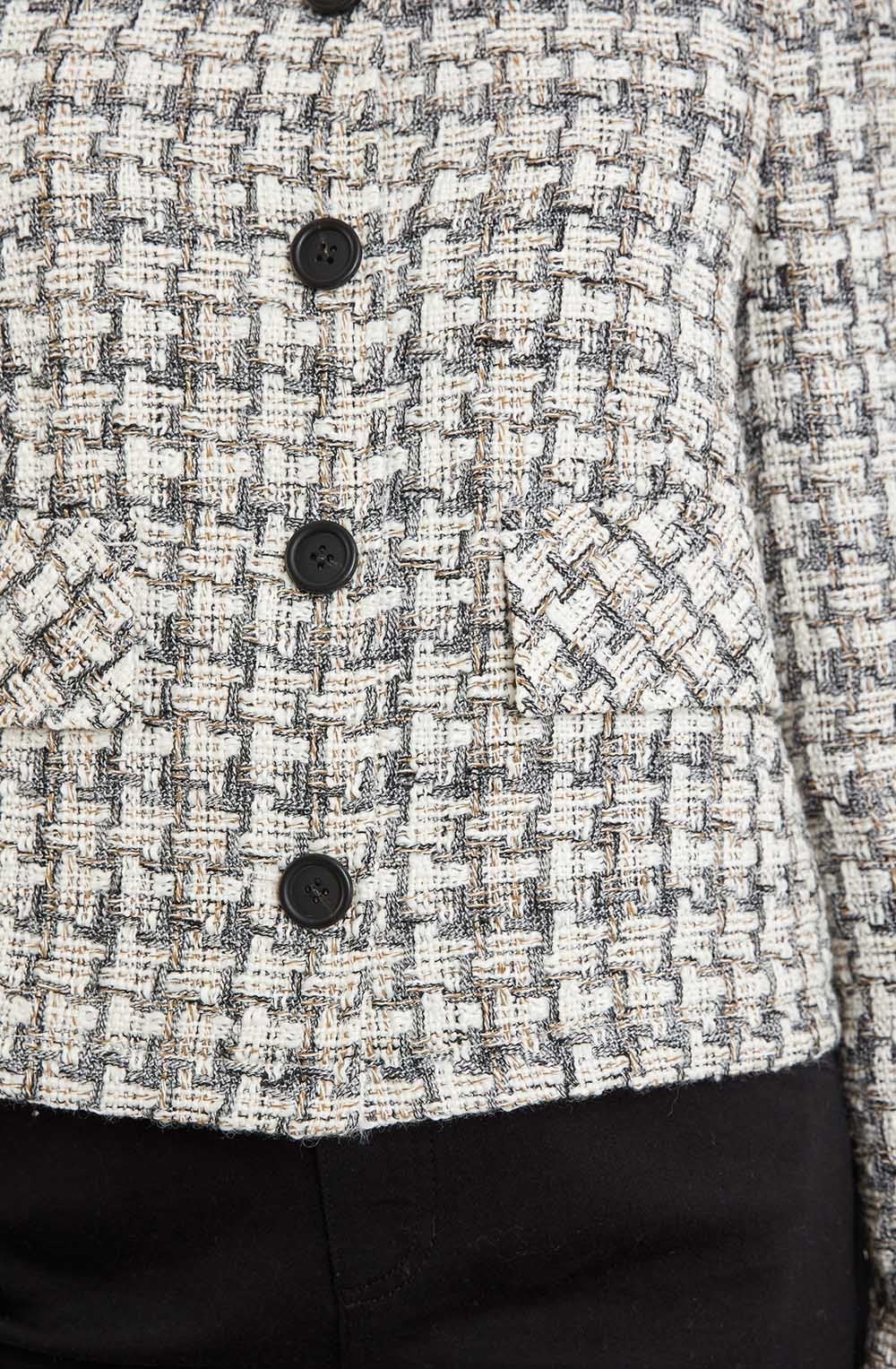 Boxy Textured Check Blazer