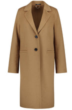 Camel Mid Length Wool Blend Coat