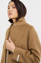 Camel Mid Length Wool Blend Coat