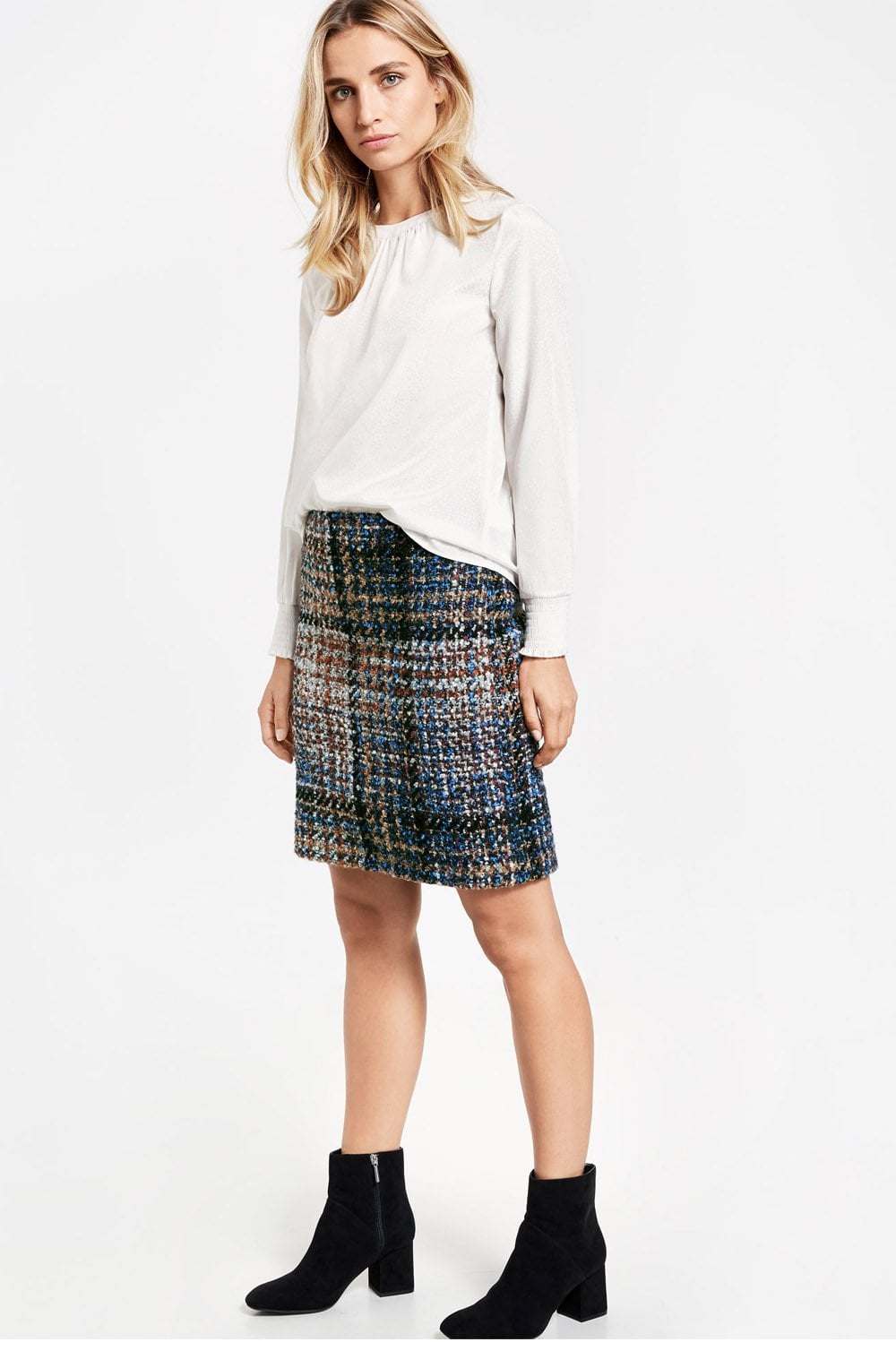 Check Print Knit Skirt