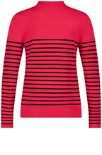Cherry Red and Black Striped Jumper