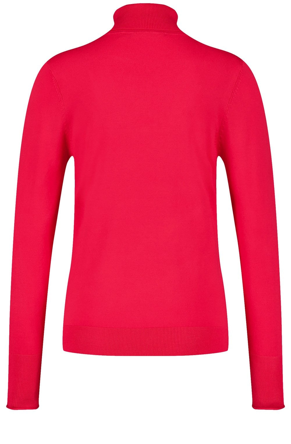 Cherry Red Fine Knit Turtle Neck Jumper