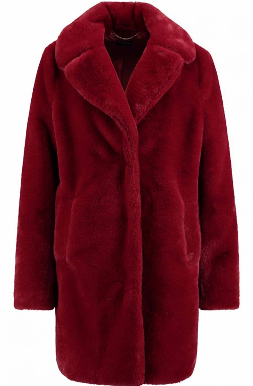 Cherry Wine Faux Fur Coat