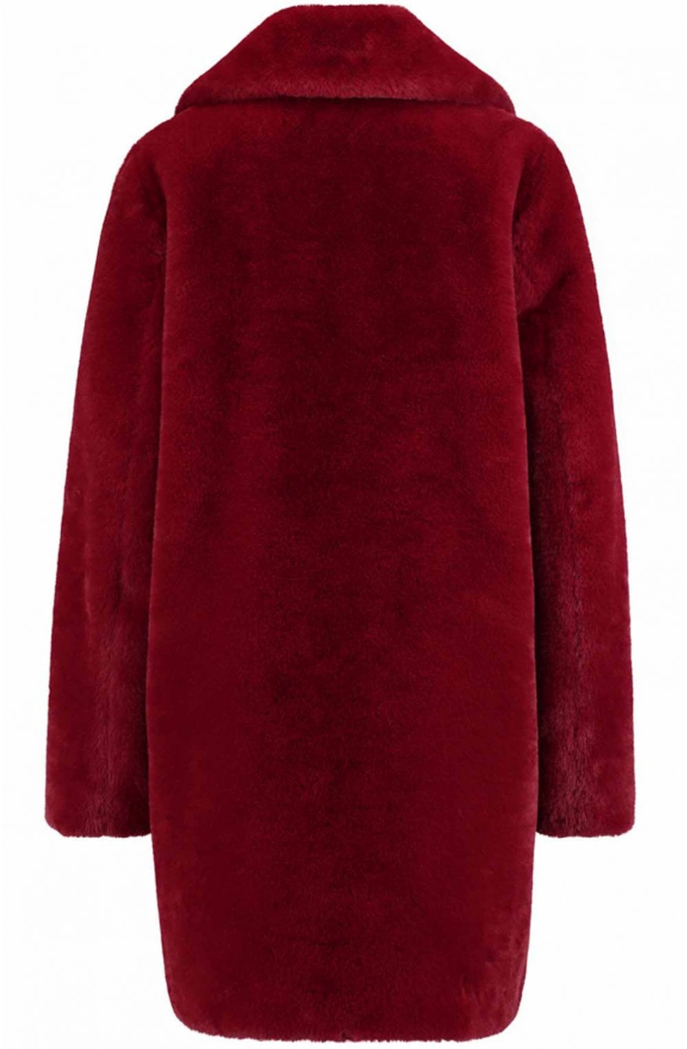 Cherry Wine Faux Fur Coat