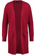 Cherry Wine Knit Long Cardigan