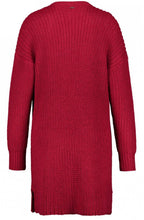 Cherry Wine Knit Long Cardigan