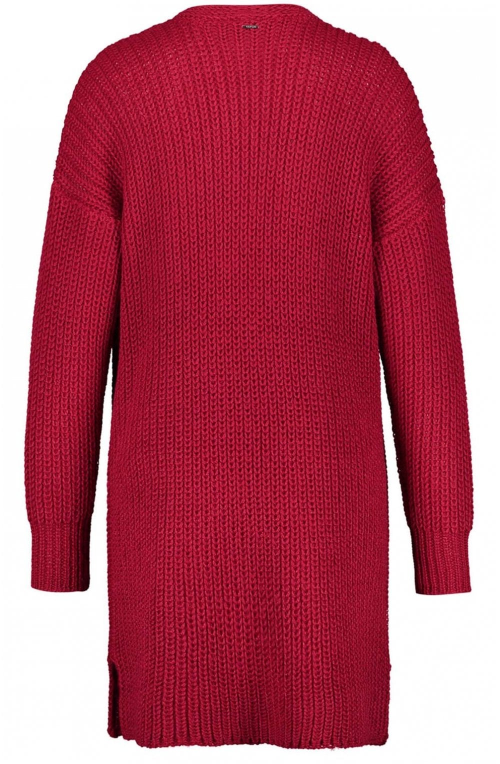 Cherry Wine Knit Long Cardigan