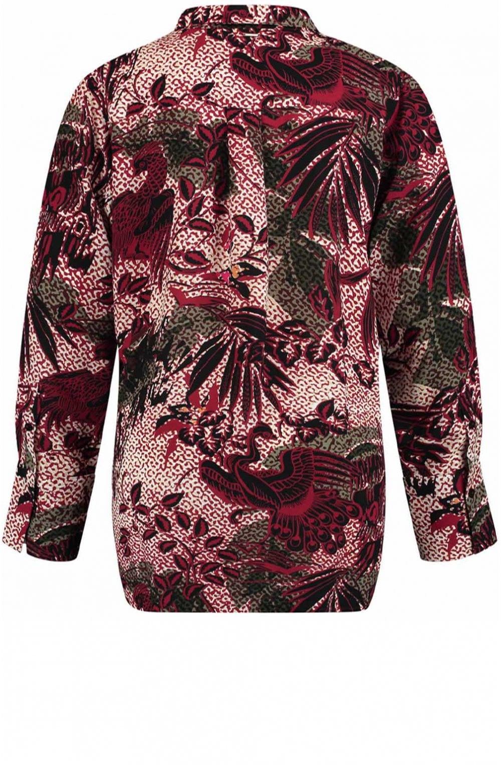 Cherry Wine Mixed Patterned Blouse