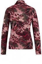 Cherry Wine Patterned Turtleneck Top