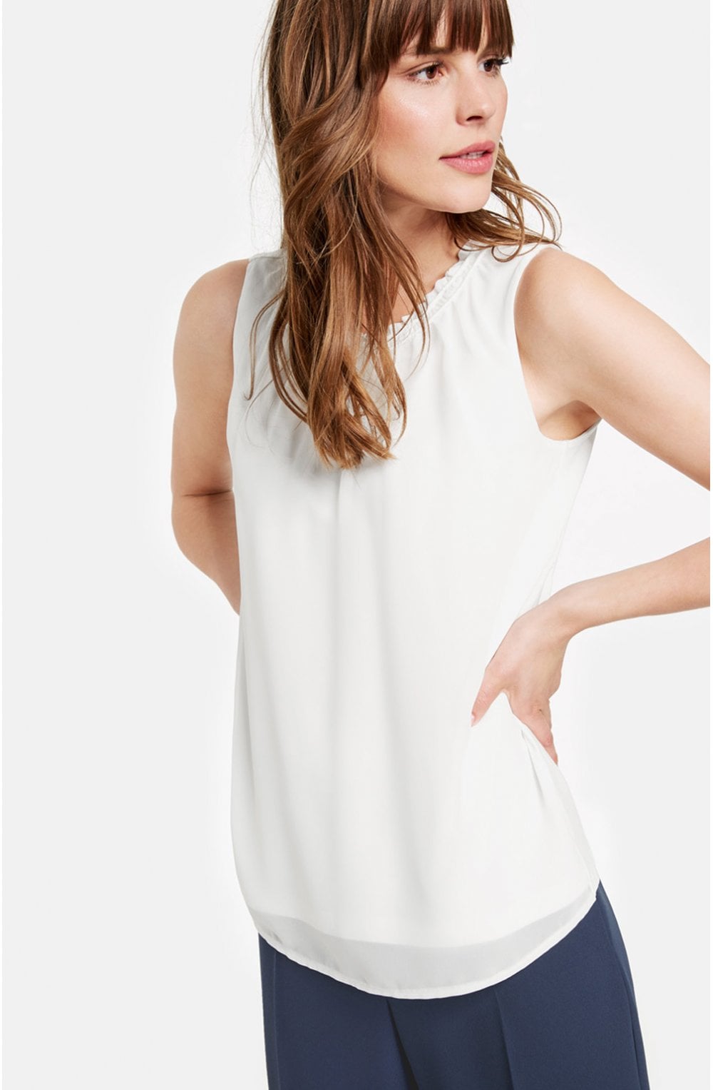 Chiffon Front Sleevelss Top