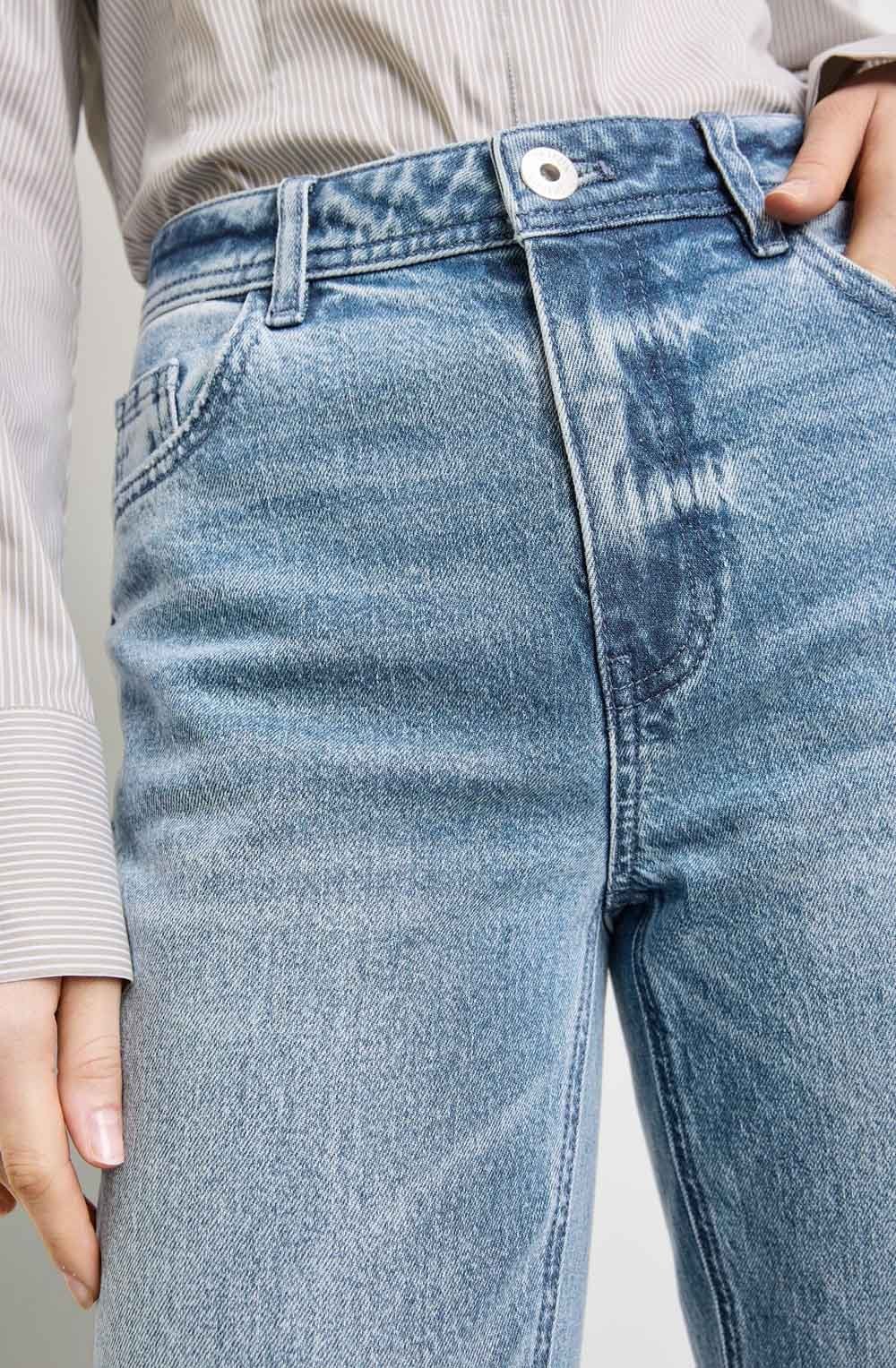 Classic Mid Denim Straight Leg Jeans