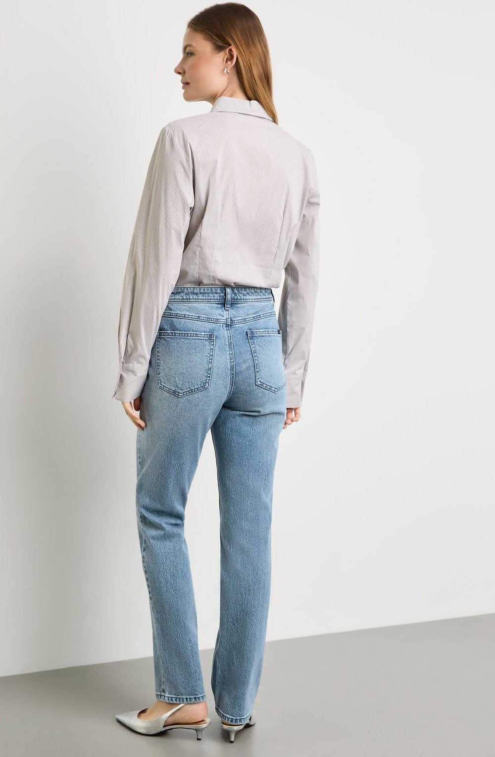 Classic Mid Denim Straight Leg Jeans