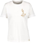 Classic T Shirt with Textured Leaf Design