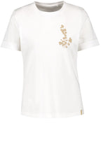 Classic T Shirt with Textured Leaf Design