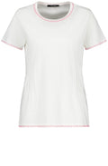 Classic White T Shirt With Contrast Stitching