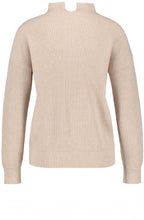 Clay Melange High Neck Ribbed Jumper
