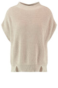 Clay Melange Oversized Sleeveless Jumper