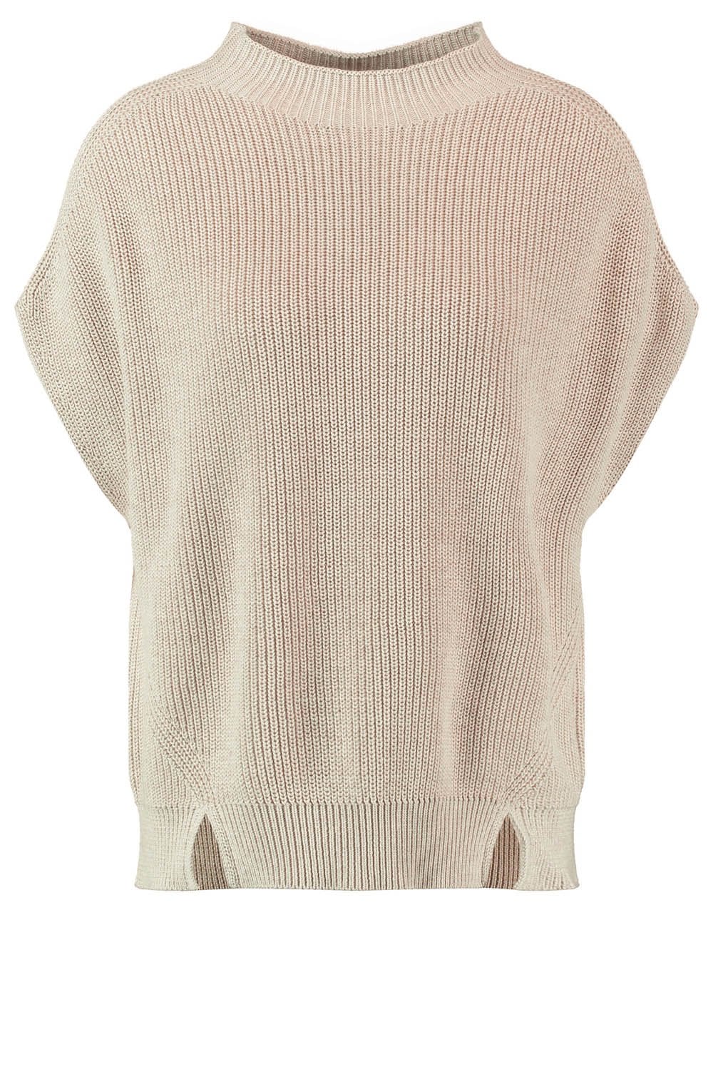 Clay Melange Oversized Sleeveless Jumper