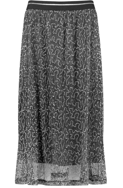 Coal Grey Shimmer Midi Skirt