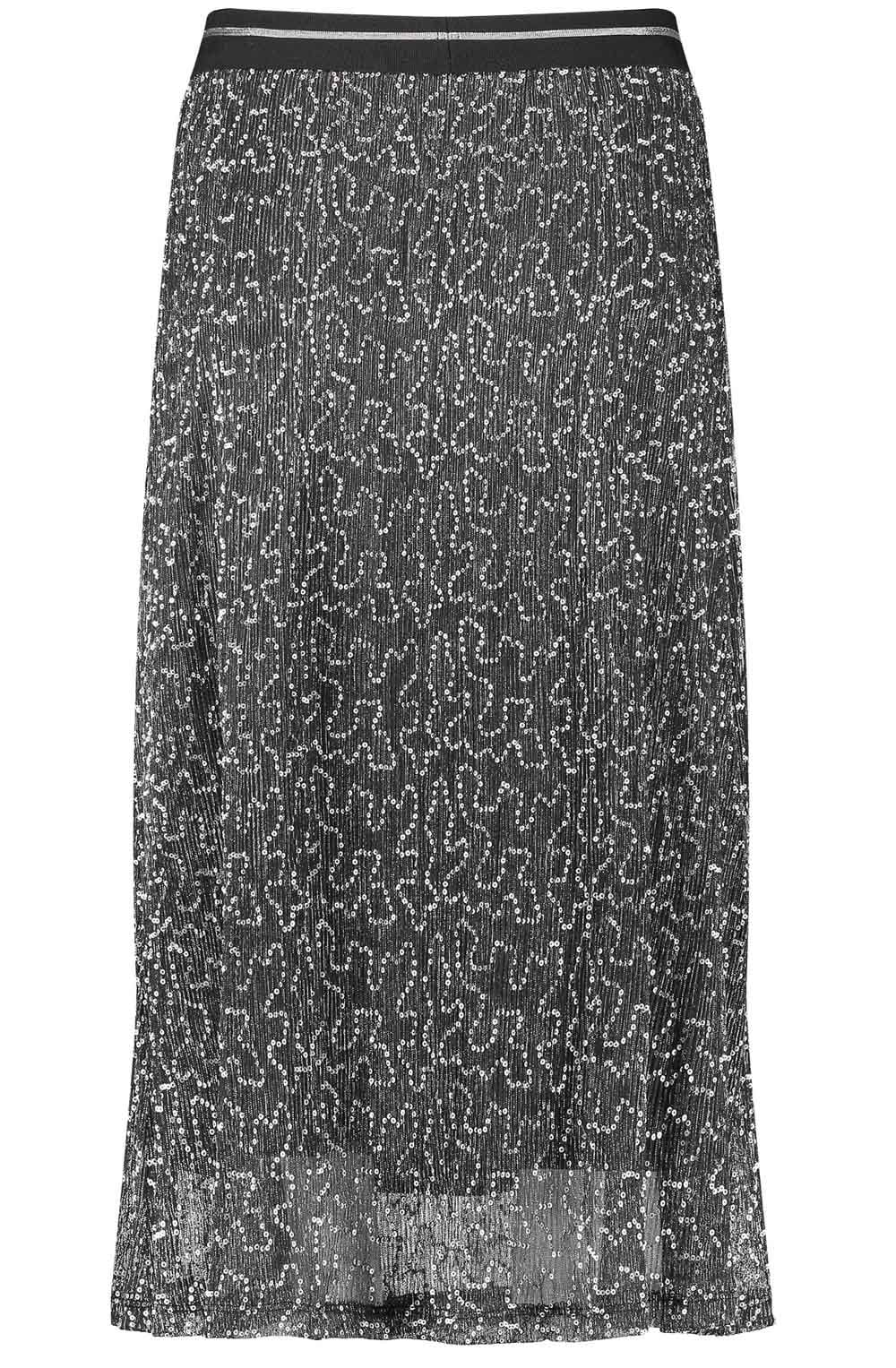 Coal Grey Shimmer Midi Skirt