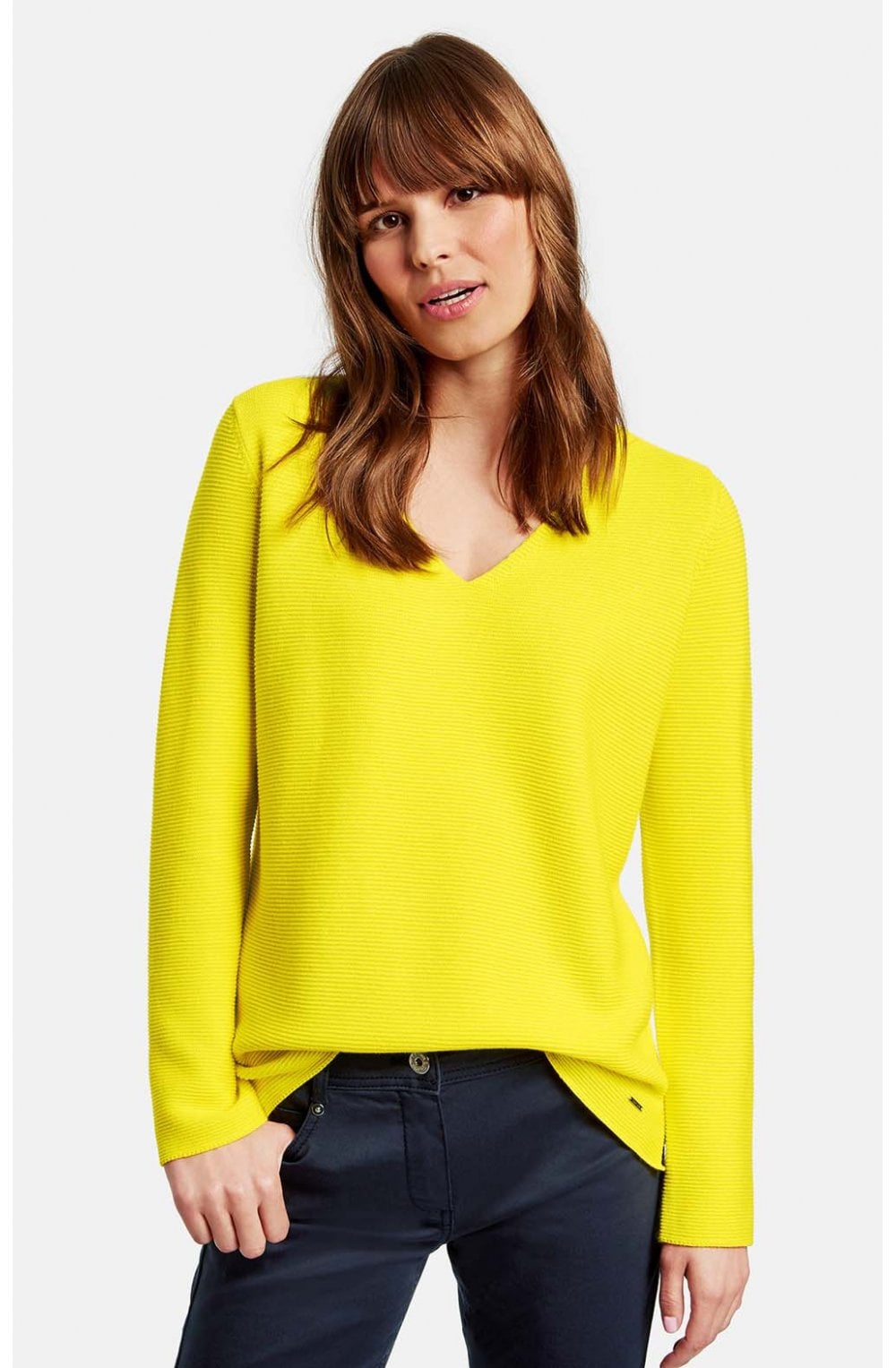 Contrasting Yellow & Grey Jumper