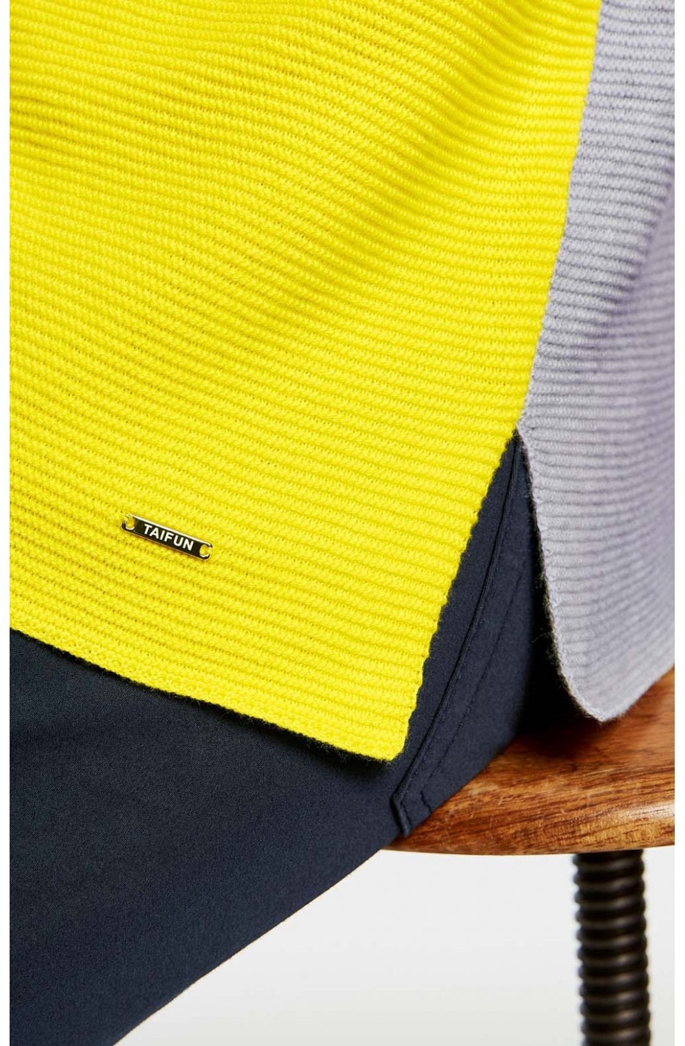Contrasting Yellow & Grey Jumper