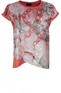 Coral Floral Design Top