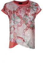 Coral Floral Design Top