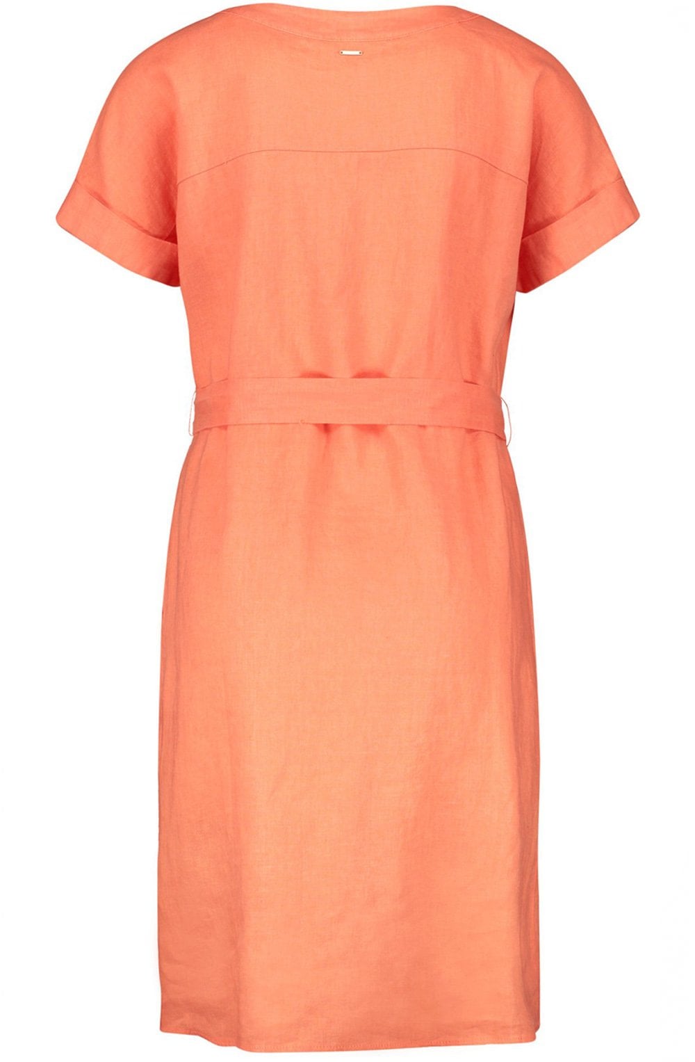Coral Linen Shirt Dress