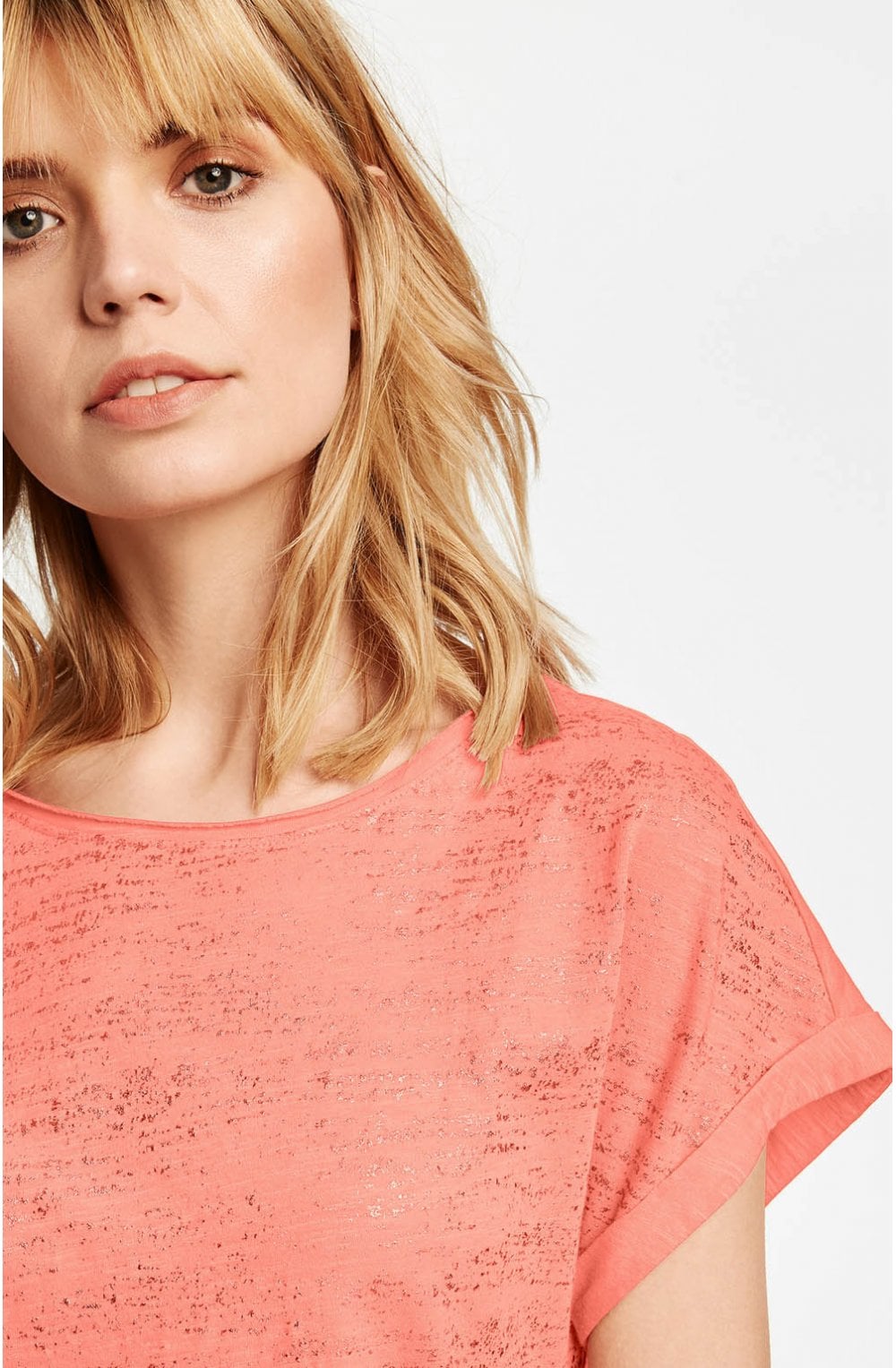 Coral & Metallic Gold T Shirt