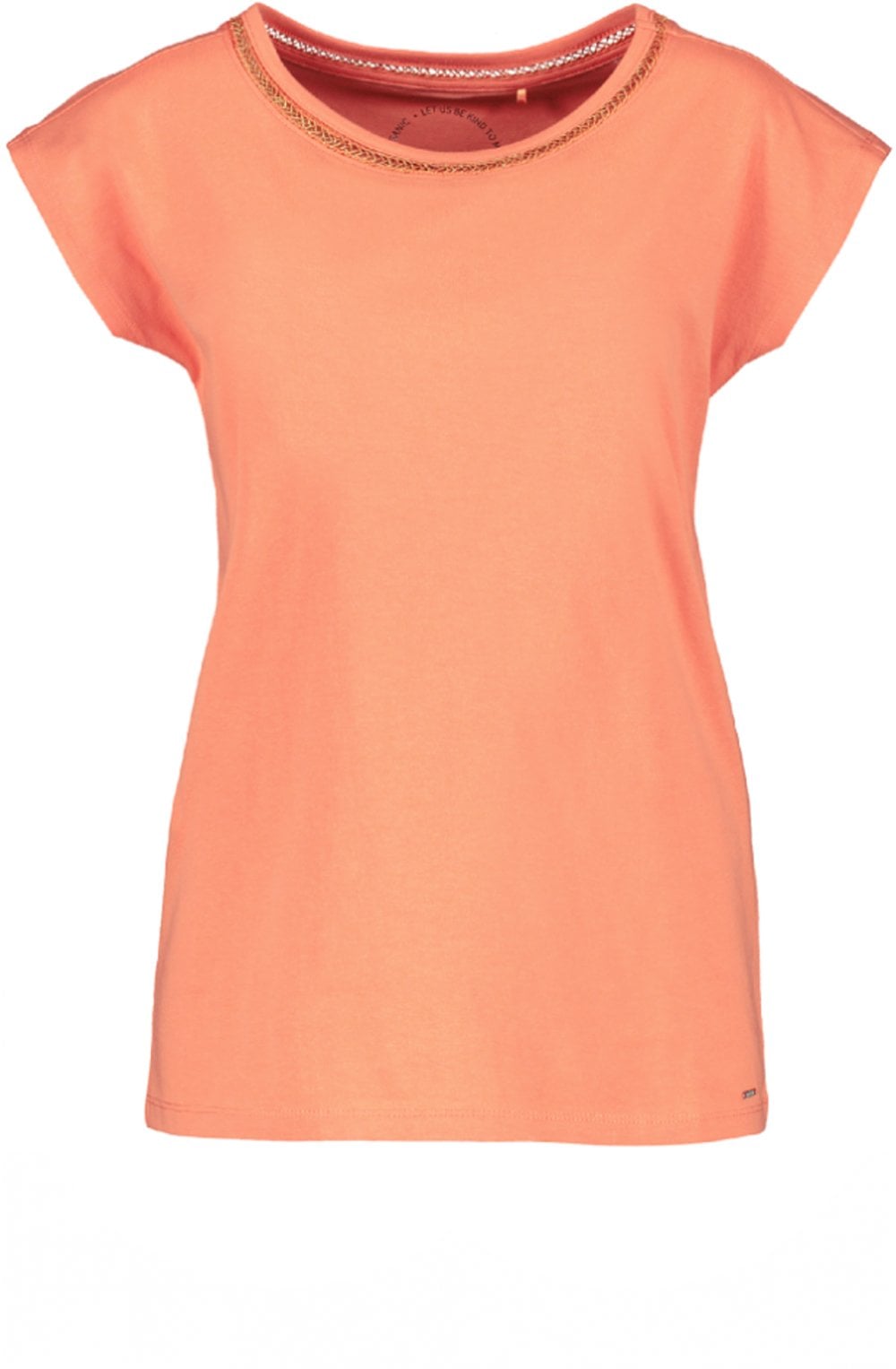 Coral T Shirt with Gold Detail