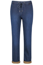 Dark Blue Denim Jogger Style Trousers
