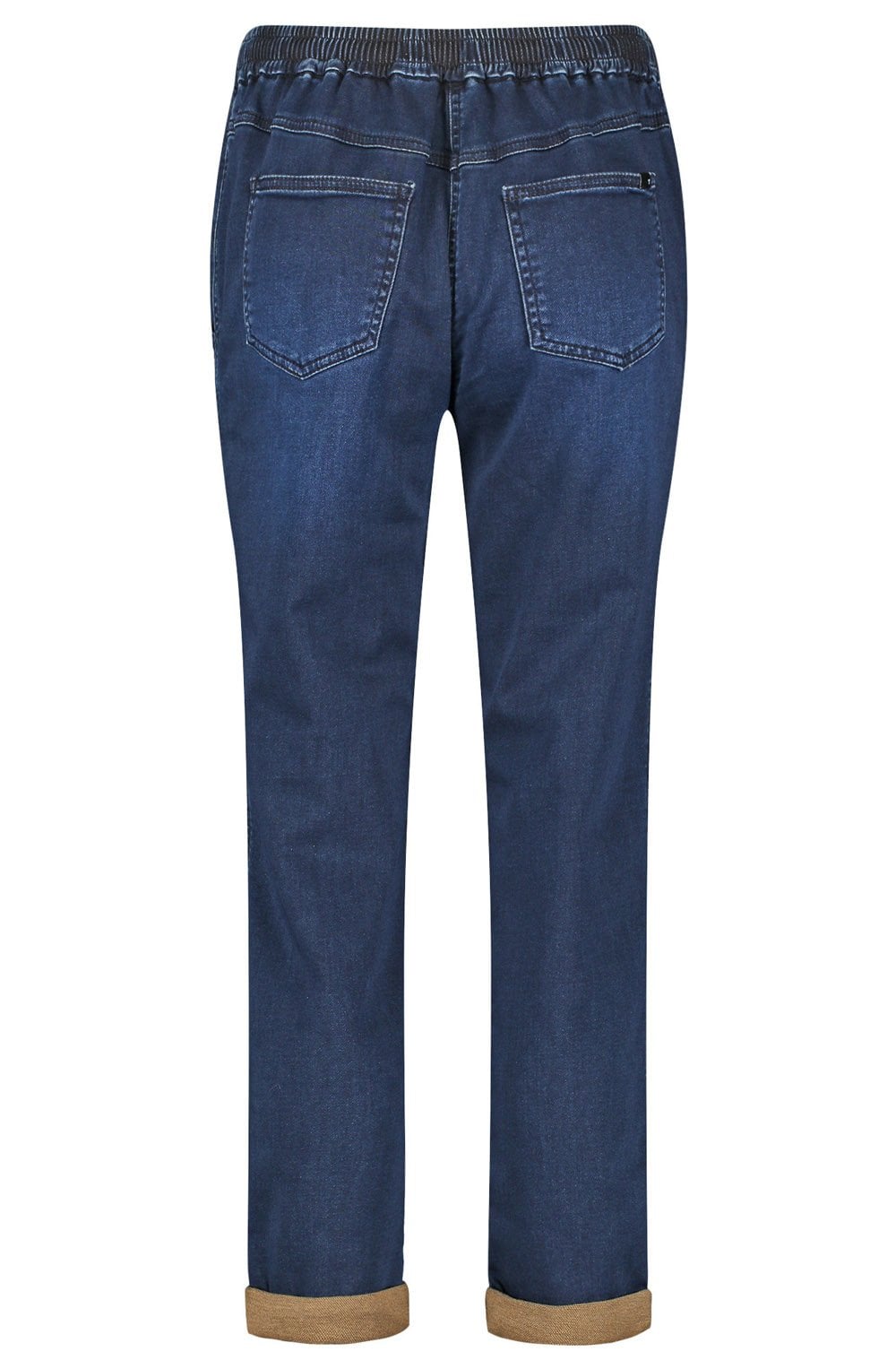 Dark Blue Denim Jogger Style Trousers