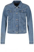 Denim Jacket with Hole Punched Embroidery