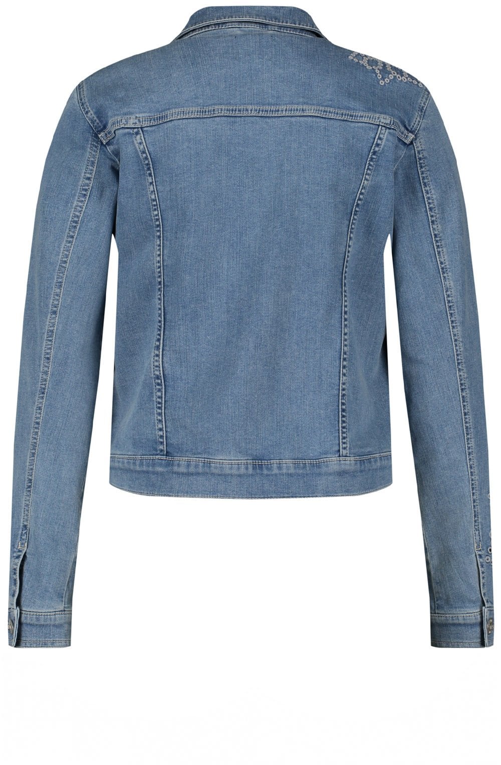 Denim Jacket with Hole Punched Embroidery