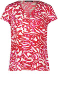 Digital Red and Magenta All Over Print Blouse