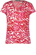 Digital Red and Magenta All Over Print Blouse