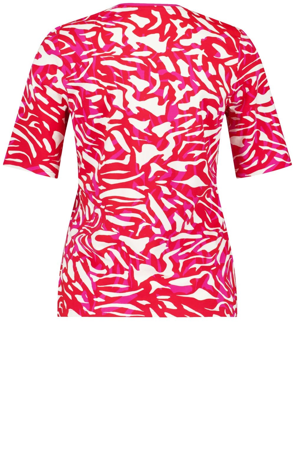 Digital Red and Magenta Bold Print T Shirt