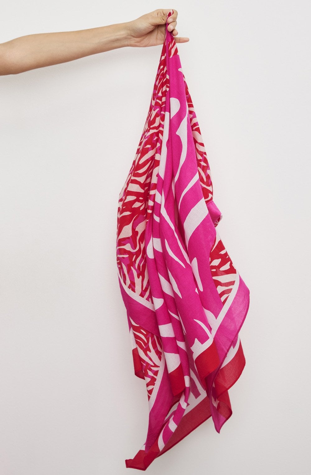 Digital Red and Magenta Cotton Scarf