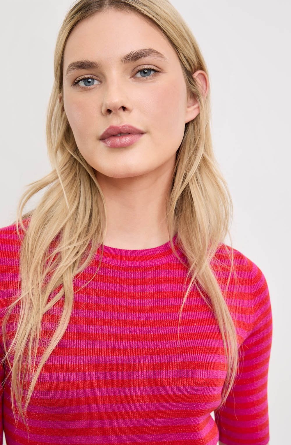 Digital Red and Magenta Fine Knit Top