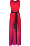 Digital Red and Pink Pleated Dress