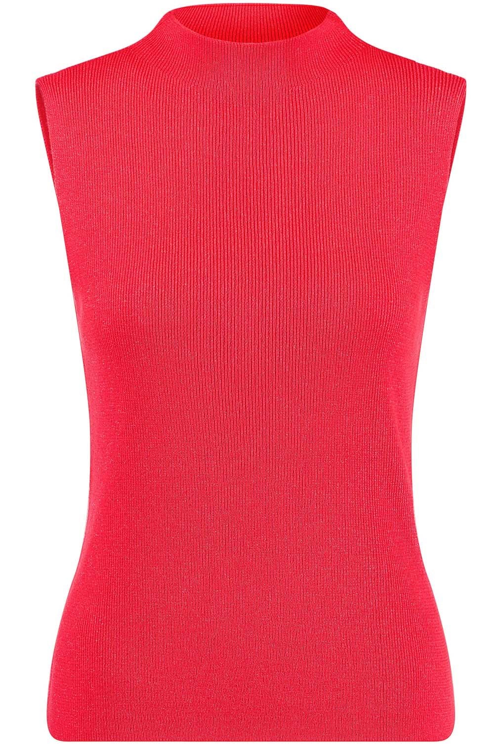 Digital Red Shimmer Sleeveless Top
