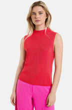 Digital Red Shimmer Sleeveless Top