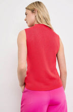 Digital Red Shimmer Sleeveless Top