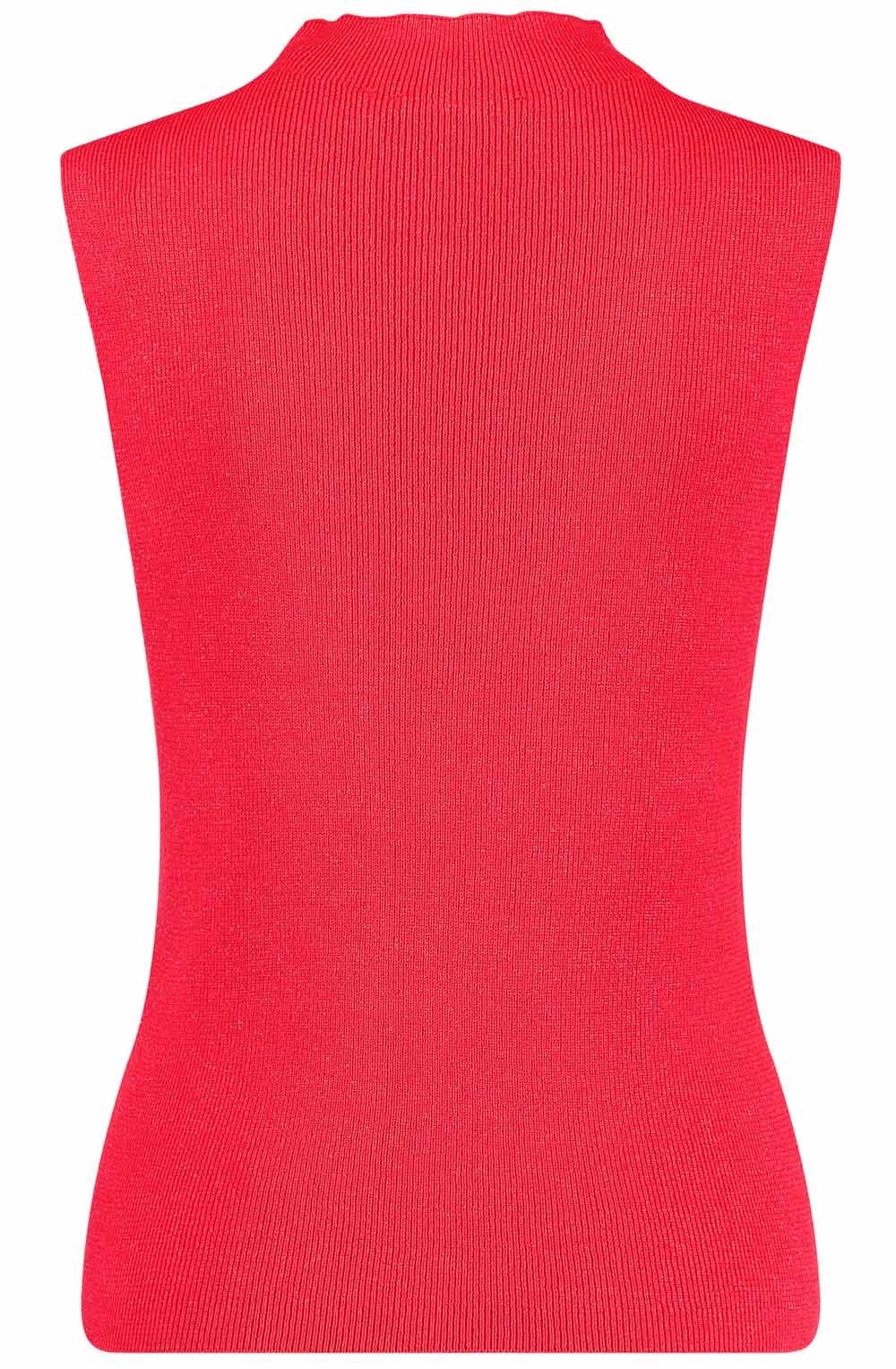 Digital Red Shimmer Sleeveless Top