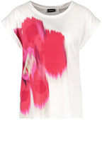 Distorted Flower Satin Front T Shirt