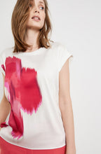 Distorted Flower Satin Front T Shirt